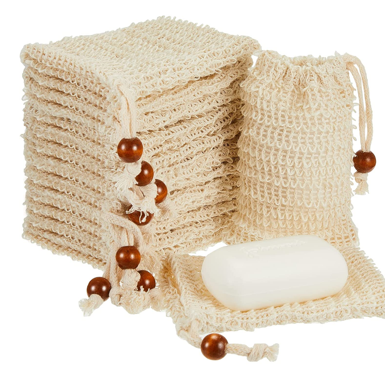 Natural Linen Exfoliating Soap Pouch