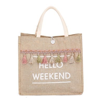 Hello Weekend Linen Bag