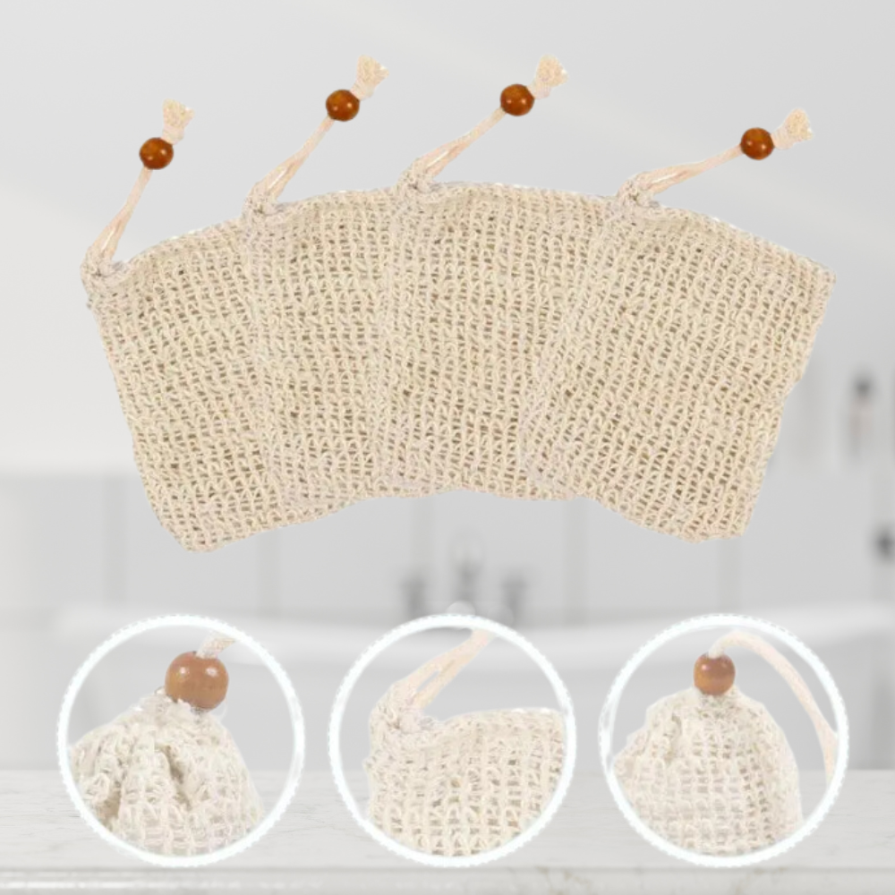 Natural Linen Exfoliating Soap Pouch