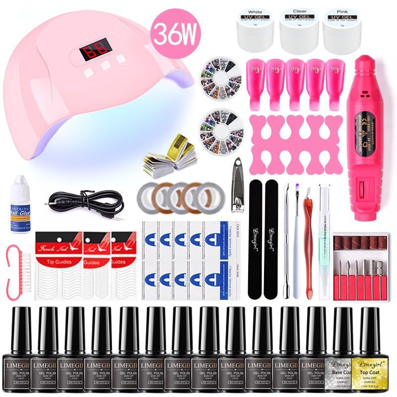 Nail Gel Kit With UV Lamp