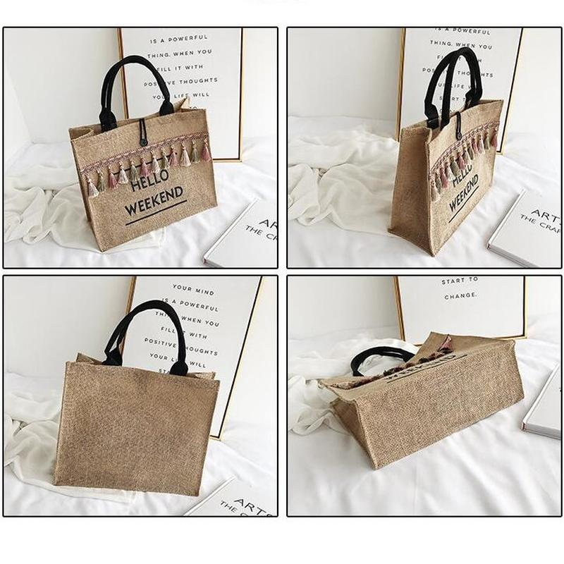 Hello Weekend Linen Bag