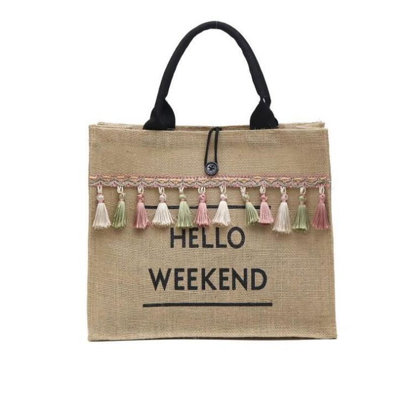 Hello Weekend Linen Bag